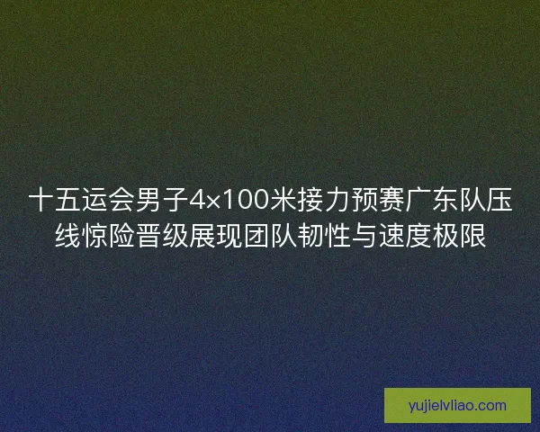 十五运会男子4×100米接力预赛广东队压线惊险晋级展现团队韧性与速度极限 十五运会男子4×100米接力预赛广东队压线惊险晋级展现团队韧性与速度极限