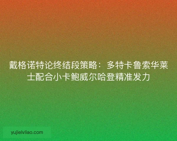 戴格诺特论终结段策略：多特卡鲁索华莱士配合小卡鲍威尔哈登精准发力